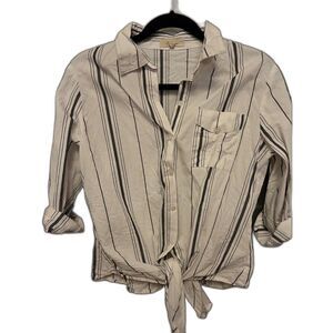 Striped White and Black women's Shirt